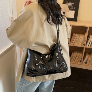 Studded Crossbody Bag - a Spacious And Charming Underarm Bag