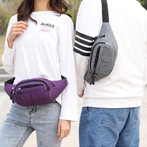 Women'S Waist Bag, Unisex Nylon Fabric Crossbody Bag