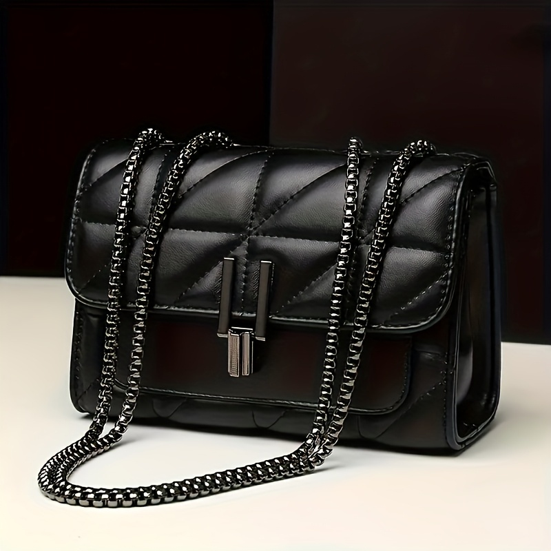 Elegant Woman’S Crossbody Bag | PVC Material with Stitched Design