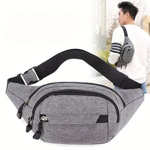 Nylon Belt Bag for Women & Men - Adjustable Belt Bag with Large Capacity, Multiple Pockets