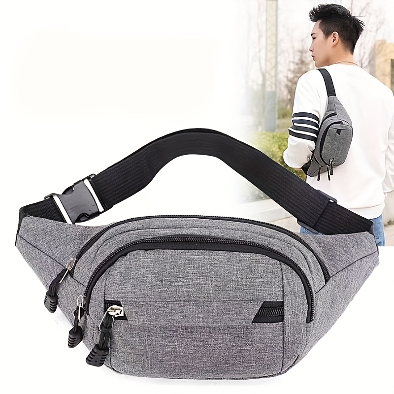 Nylon Belt Bag for Women & Men – Adjustable Belt Bag with Large Capacity, Multiple Pockets
