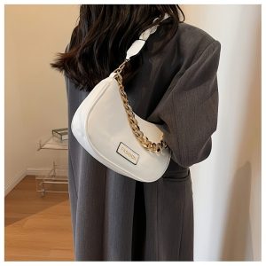 A Minimalist Crescent-Shaped Evening Bag for Women